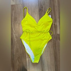 GREEN/YELLOW ONE PIECE BIKINI (178)